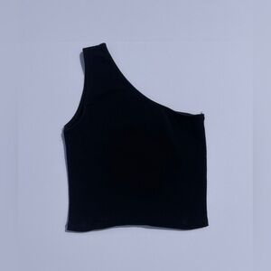 Brandy Melville Black One Shoulder Crop Top - One Size